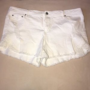 White jean shorts
